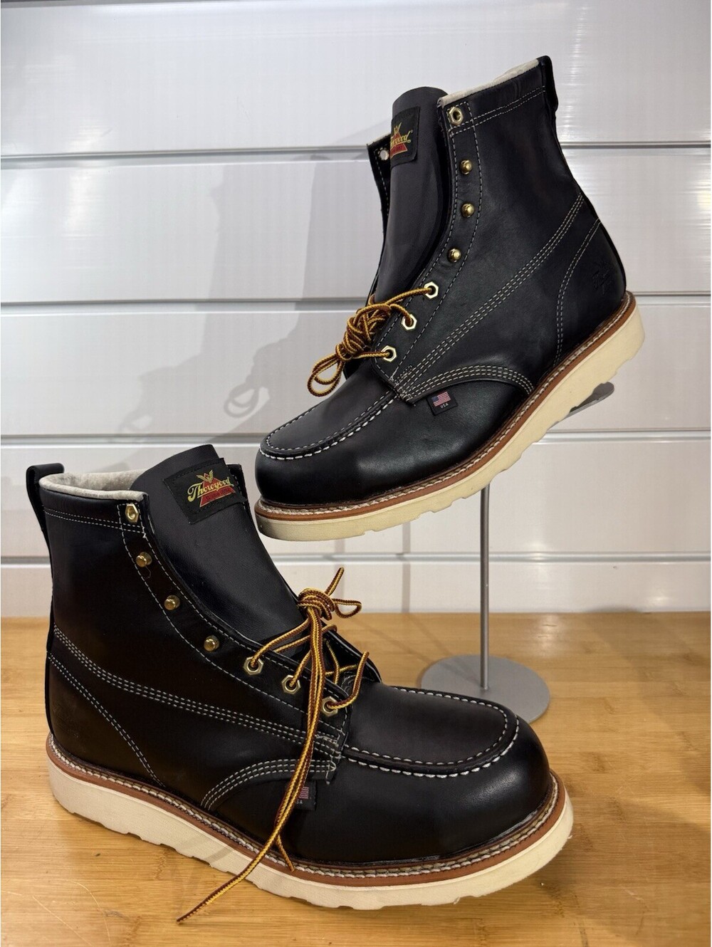 Thorogood 804-6201 Heritage 6” Moc Steel Toe Boots Black13 D